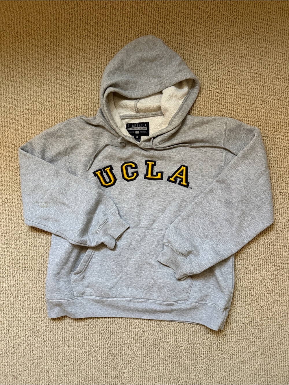 Vintage UCLA Embroidered Light Gray Hoodie